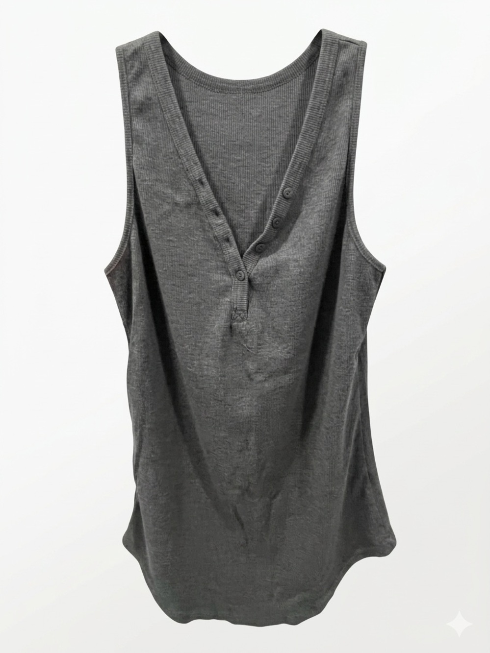 Women's Charcoal Gray V-Neck Button-Front Tank